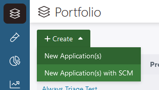 Screenshot of the Create Application button.